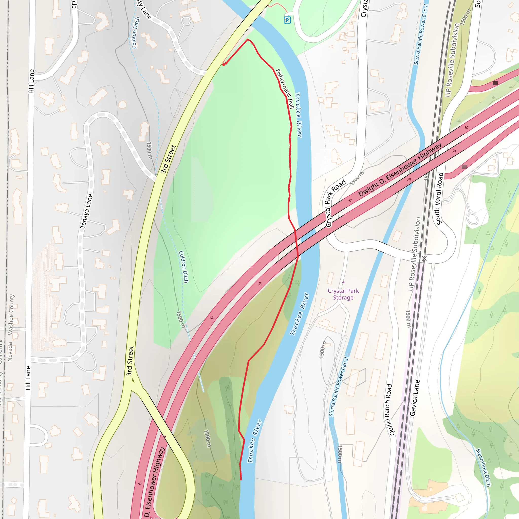 Truckee River - Fishermans Trail mobile static map