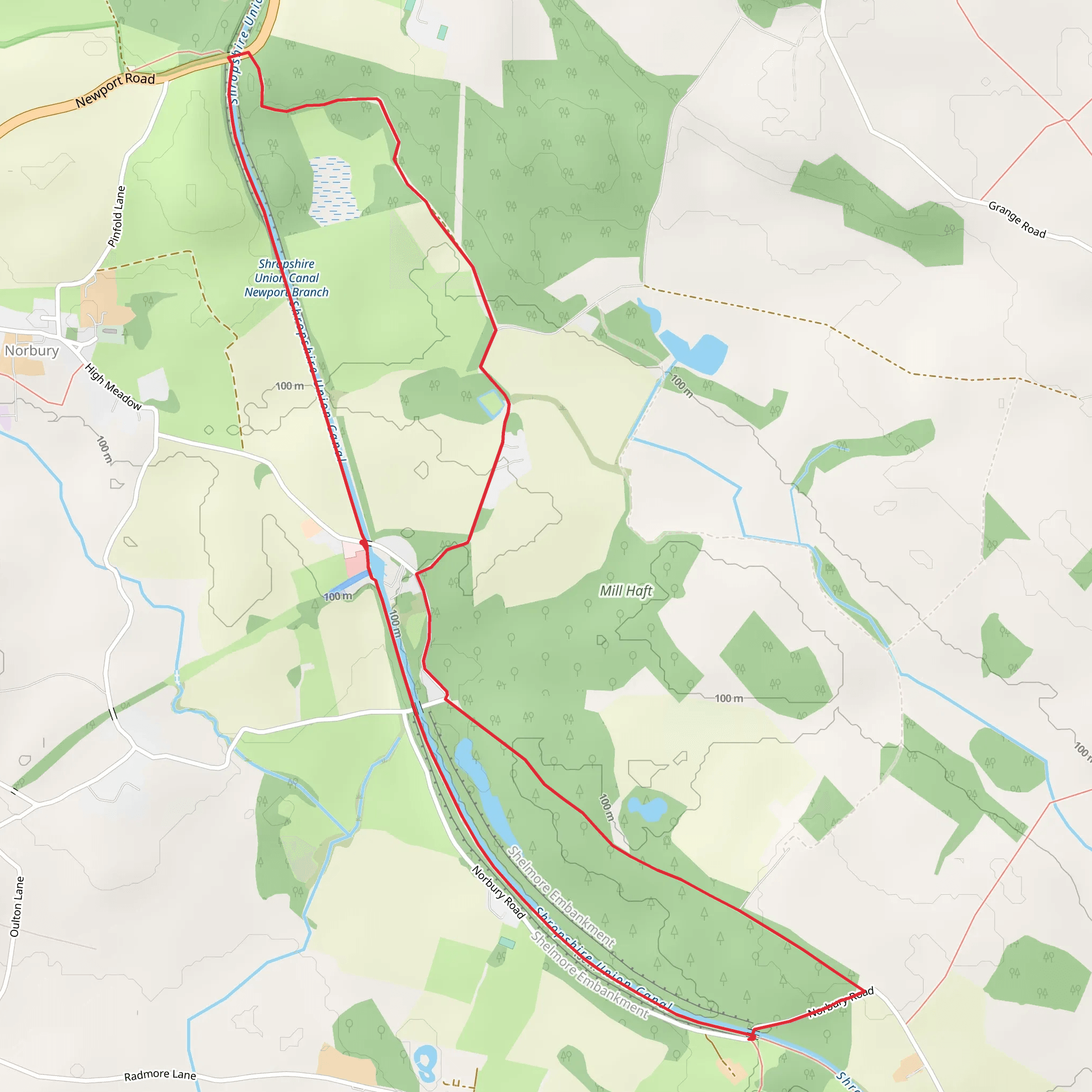 Norbury Junction Circular mobile static map