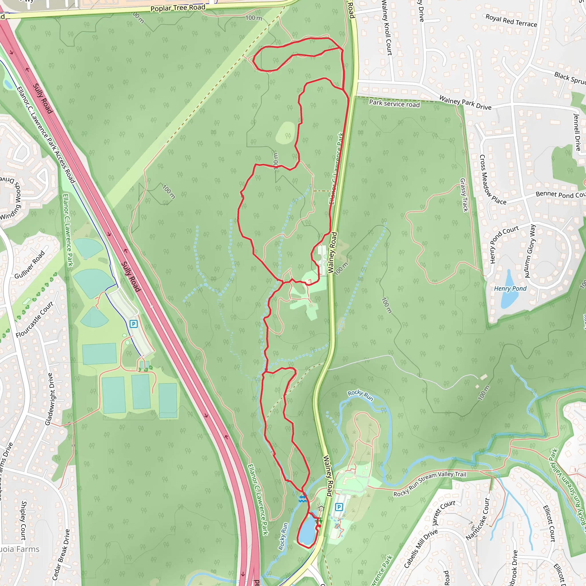 Walney Pond - Ellanoe C Lawrence Park mobile static map