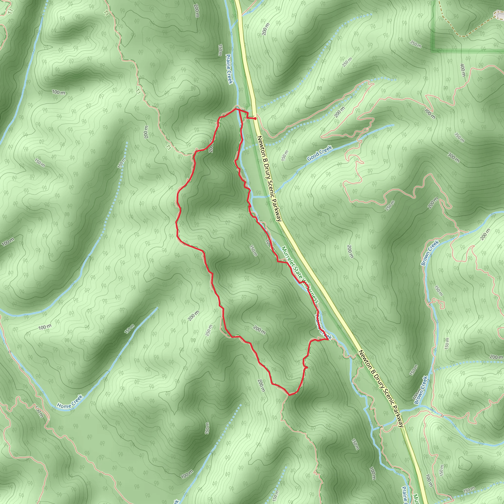 Prairie Creek - West Ridge Short Loop Trail mobile static map
