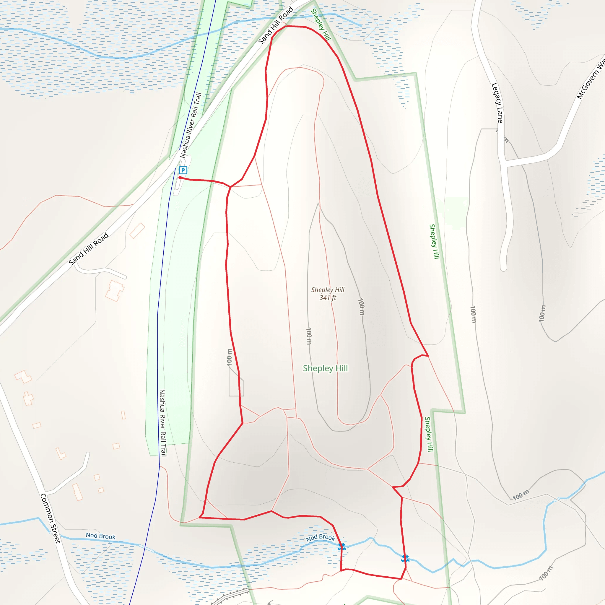 Shepley Steeplechase Trail mobile static map
