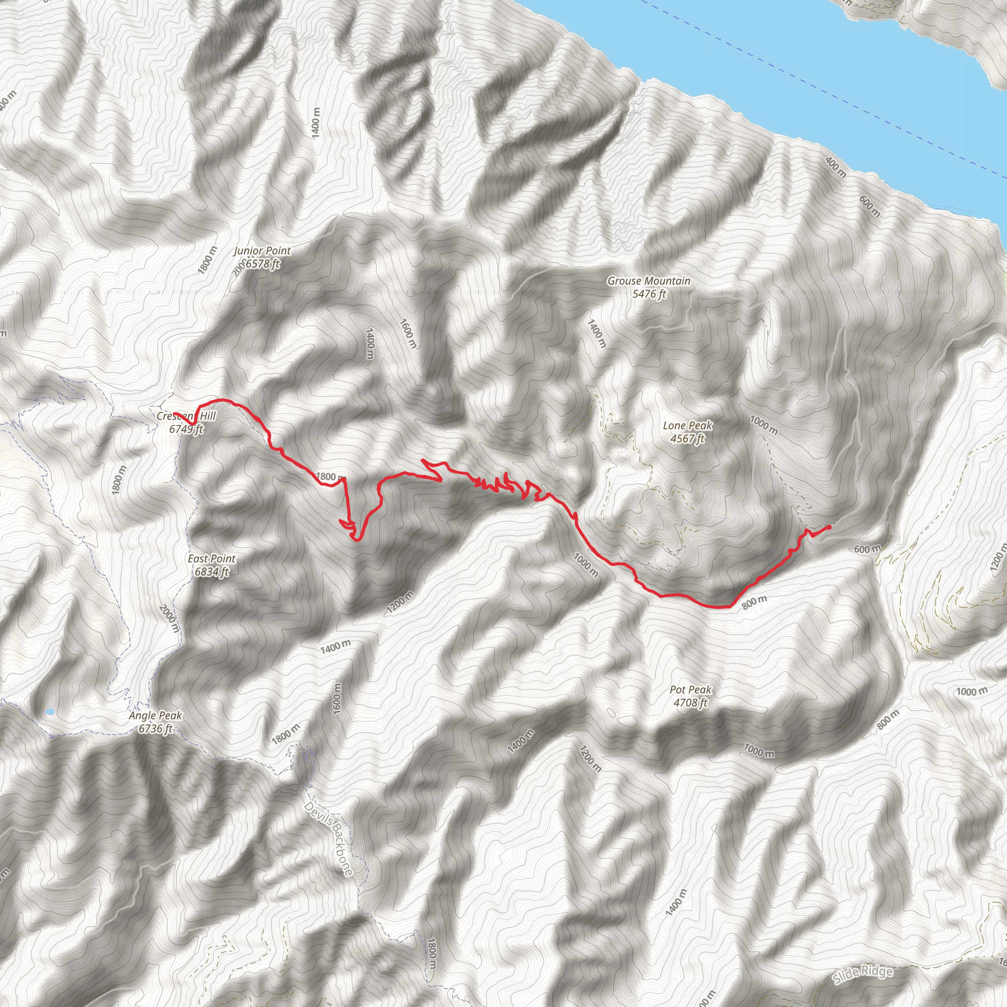 North Fork 25 Mile Creek Trail mobile static map