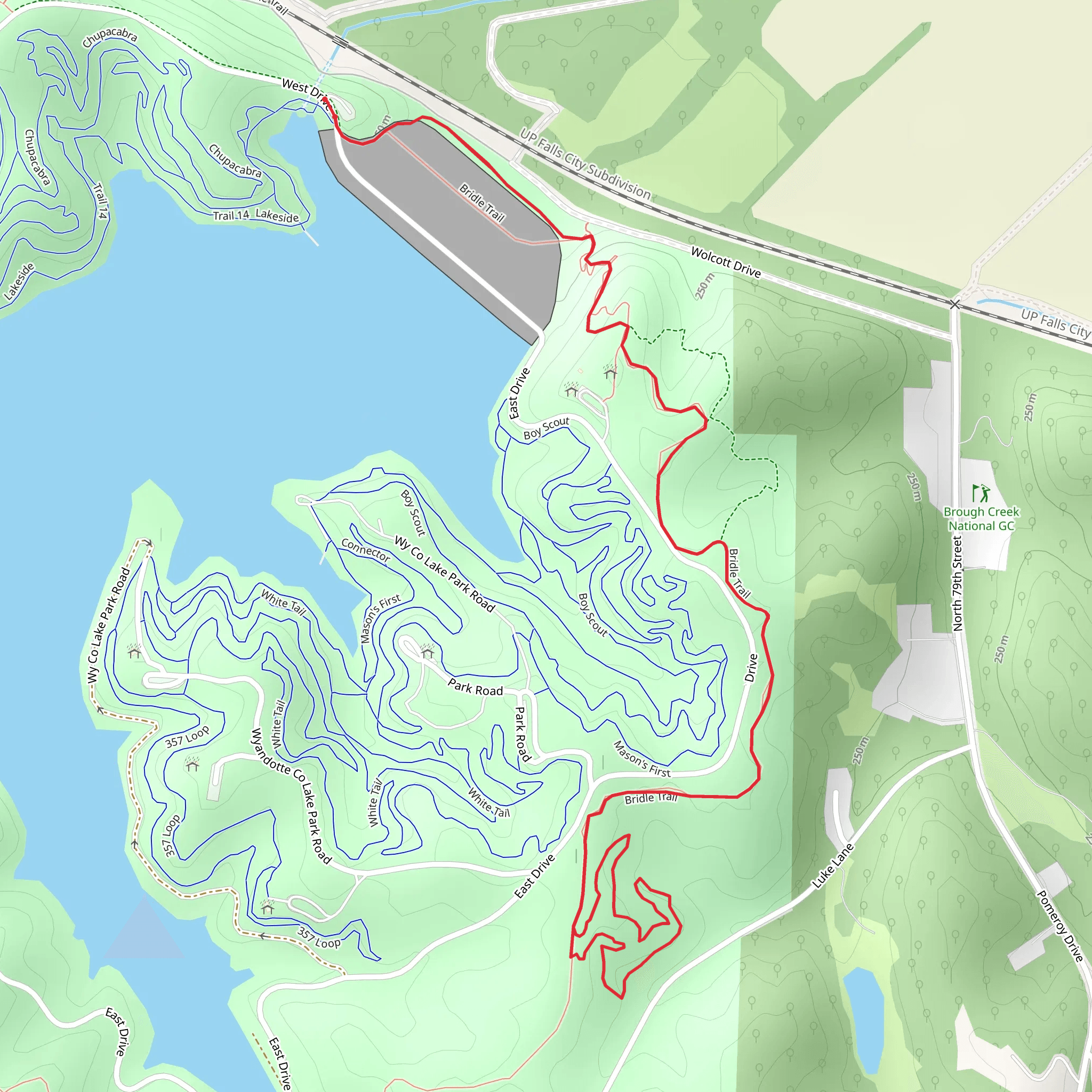 Bridal Path and Psycho Wyco Trail mobile static map