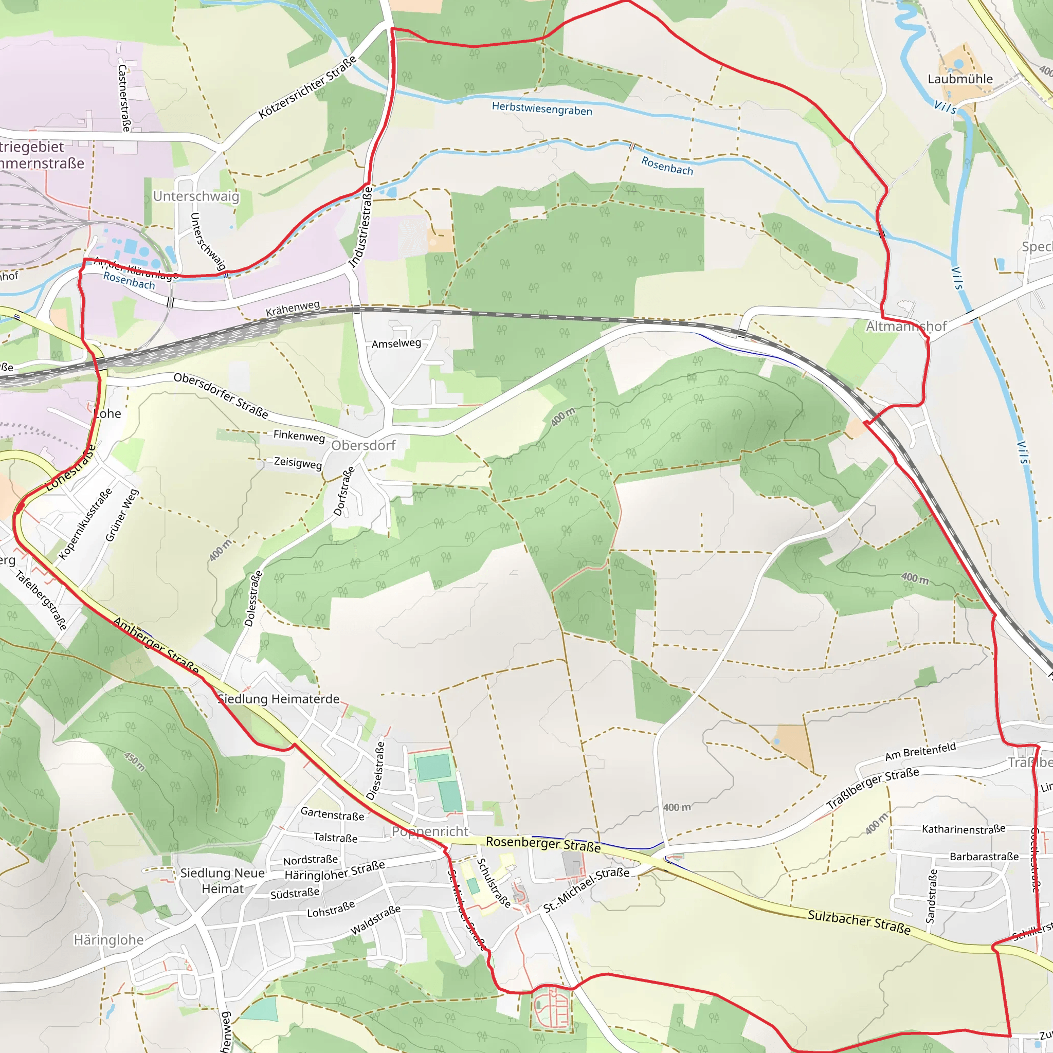Vilstalwanderweg and Sulzbach Rosenberg 3 mobile static map