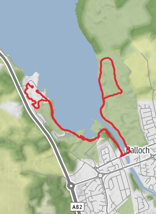 Hike on hike from Cameron house hotel to balloch castle mobile static map