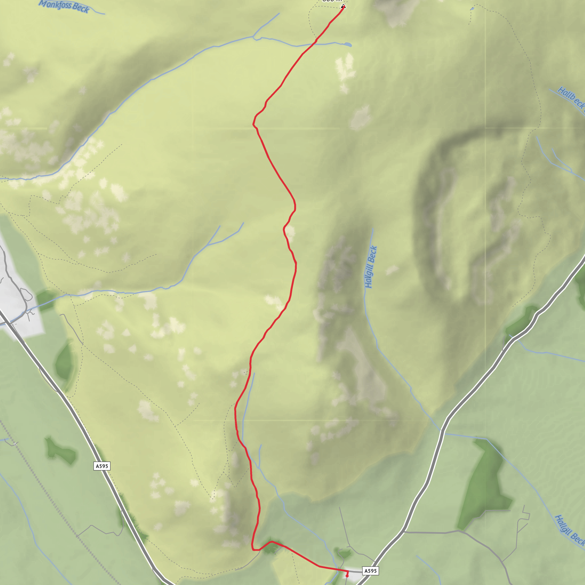 Black Combe from Whicham Church mobile static map