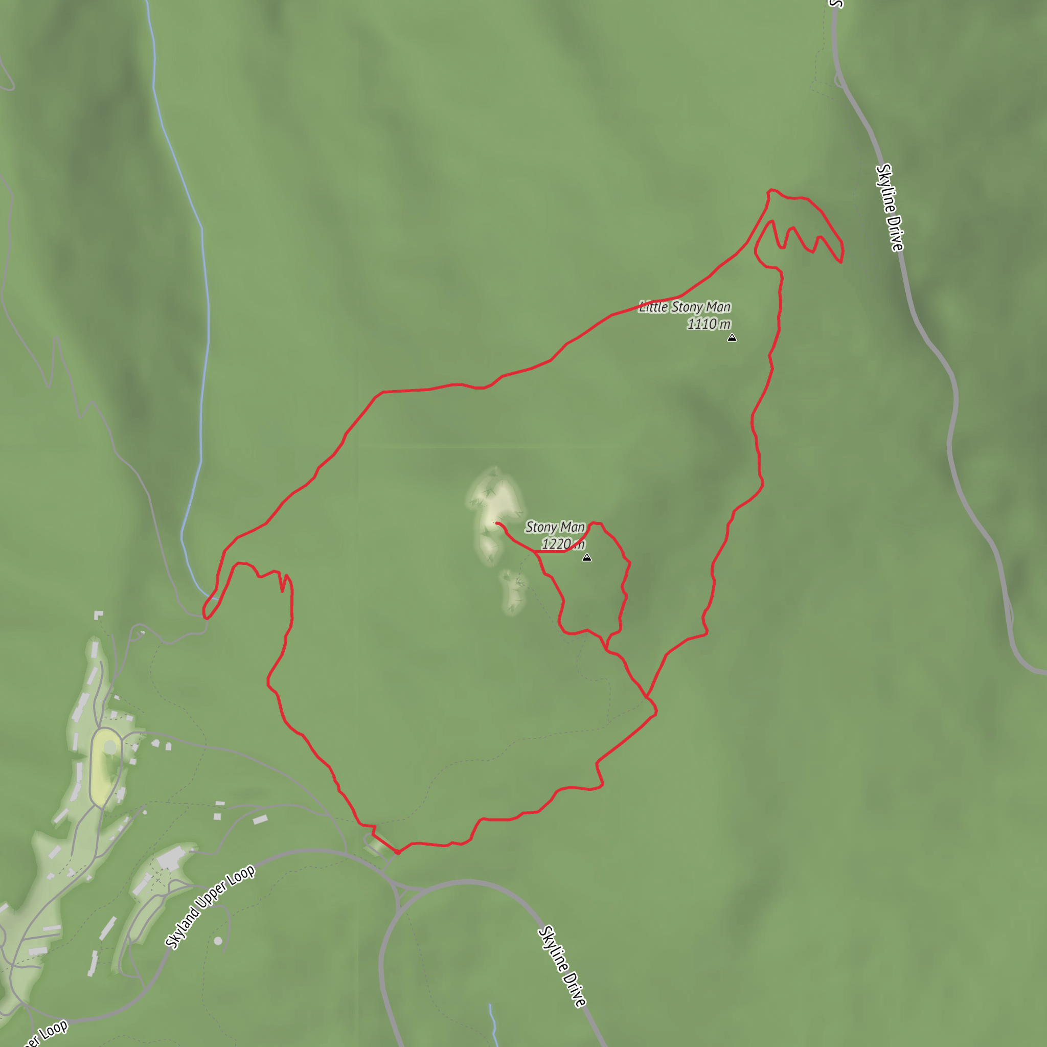Stony Man Mountain and Little Stony Man Overlook Loop mobile static map