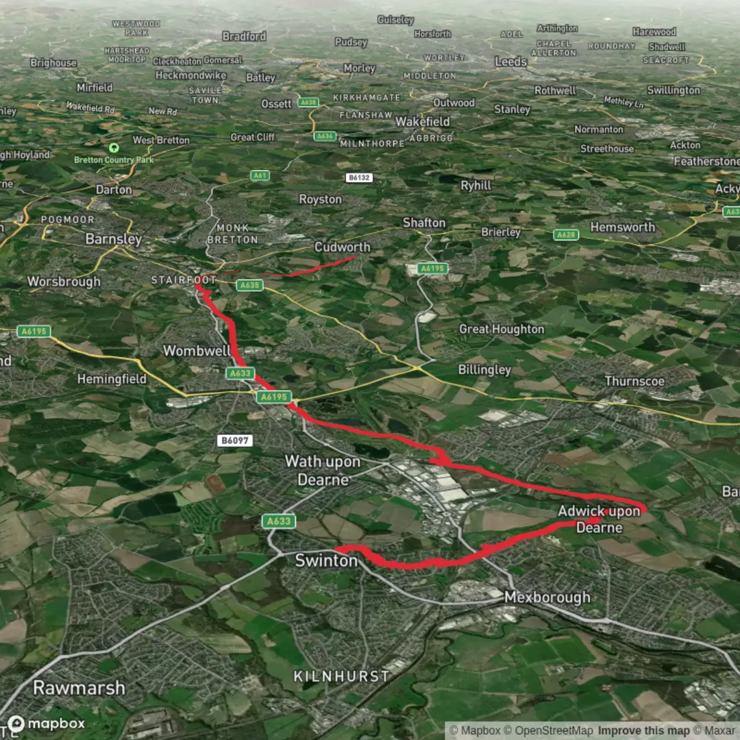 An image depicting the trail Stables to Home 20k and its surrounding area.