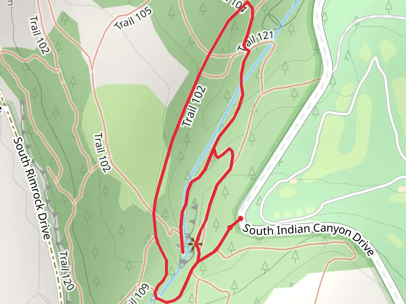 Trail 121 and Indian Canyon Creek Loop