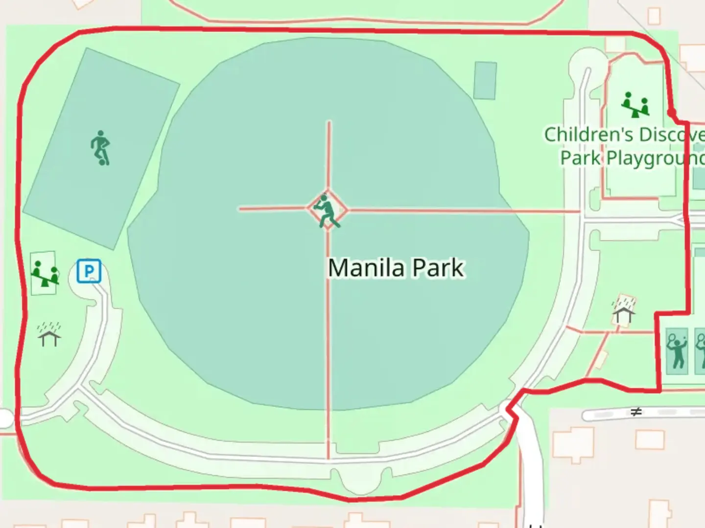 An image depicting the trail Manila Park Loop and its surrounding area.