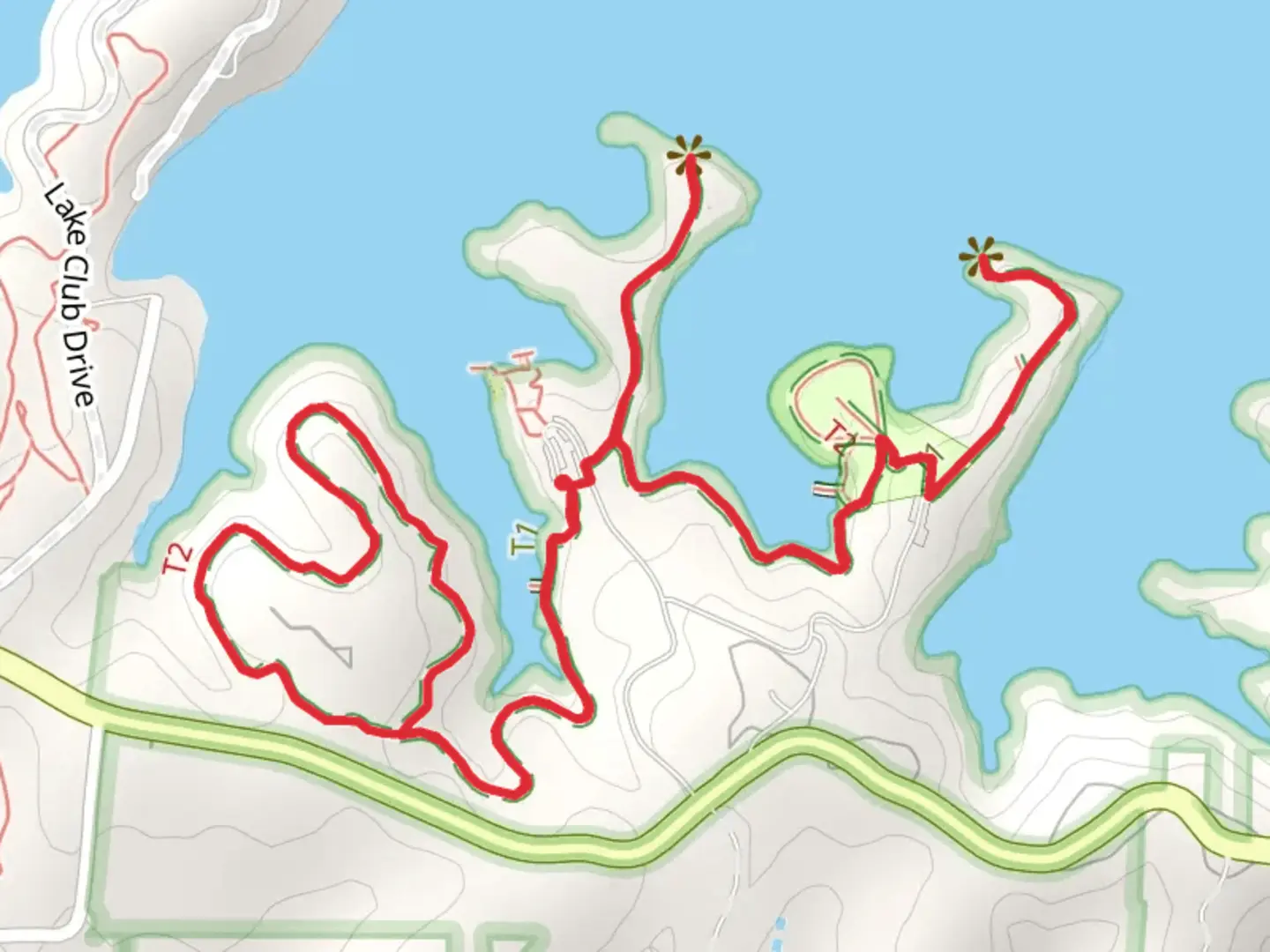 An image depicting the trail Fox Den Loop Trail and Catawba River Walk in Campground and its surrounding area.