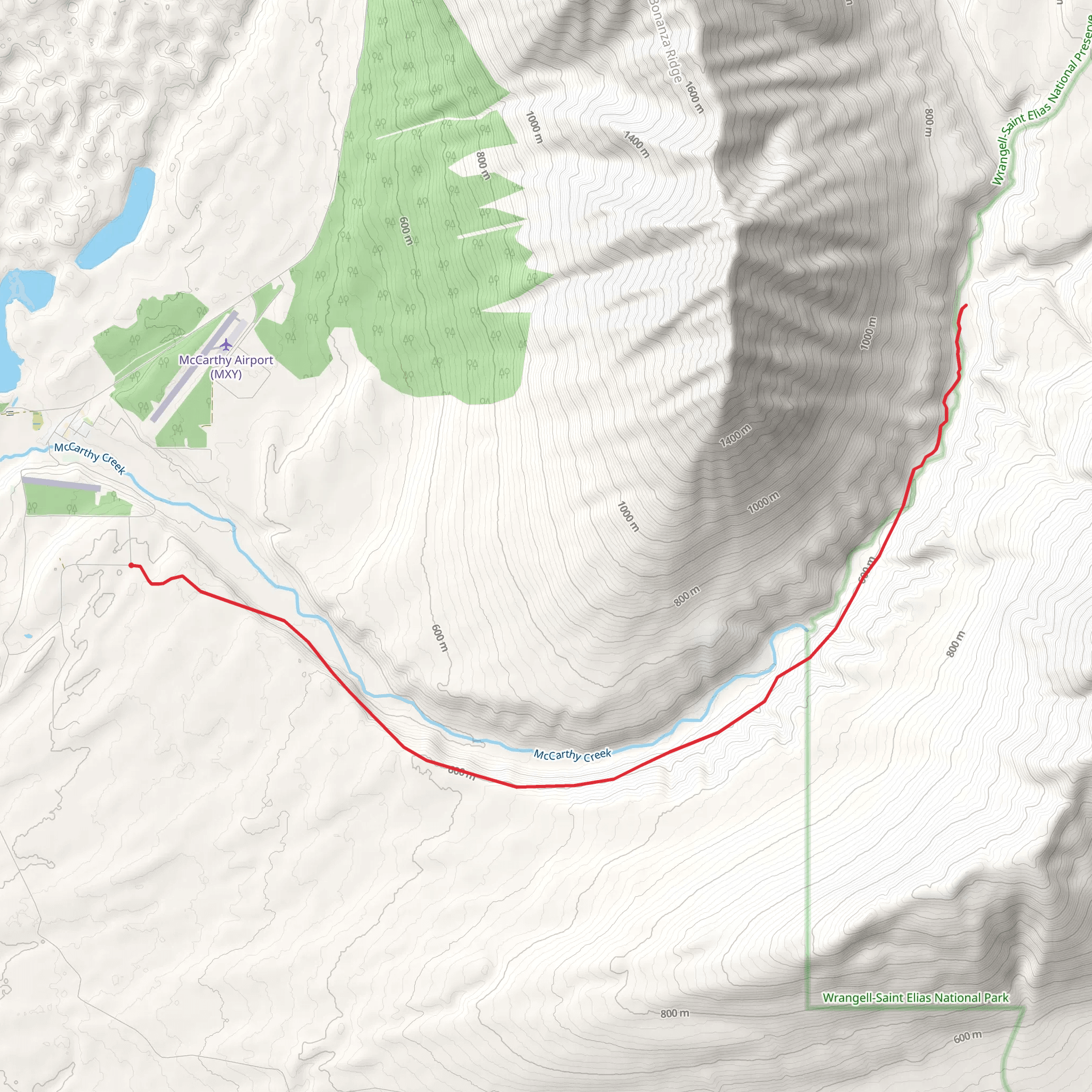 McCarthy Creek Road Trail mobile static map