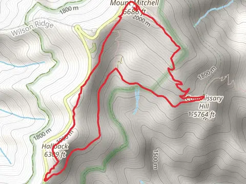Hallback, Mount Mitchell and Commissary Hill Loop via Old Mitchell Traill Loop
