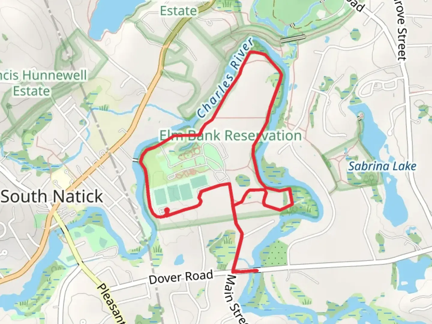 An image depicting the trail Elm Bank Loop and its surrounding area.