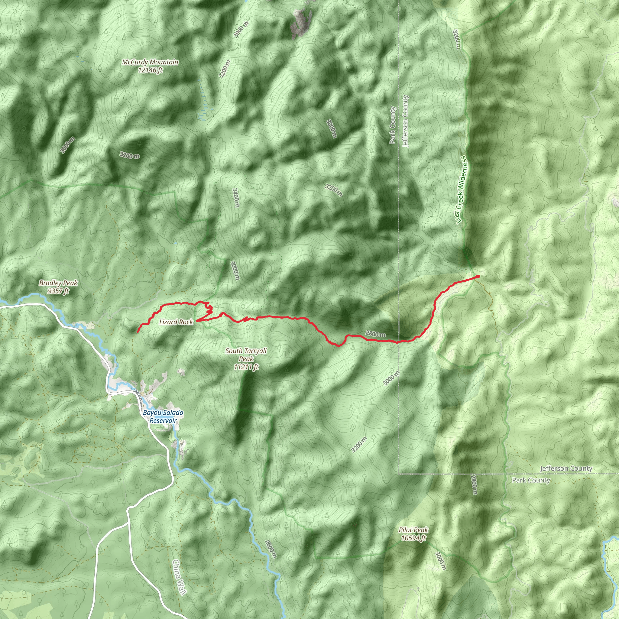 Hankins Pass Trail mobile static map