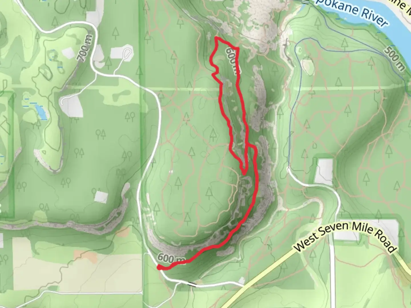An image depicting the trail Trail 25 and Trail 400 Loop and its surrounding area.