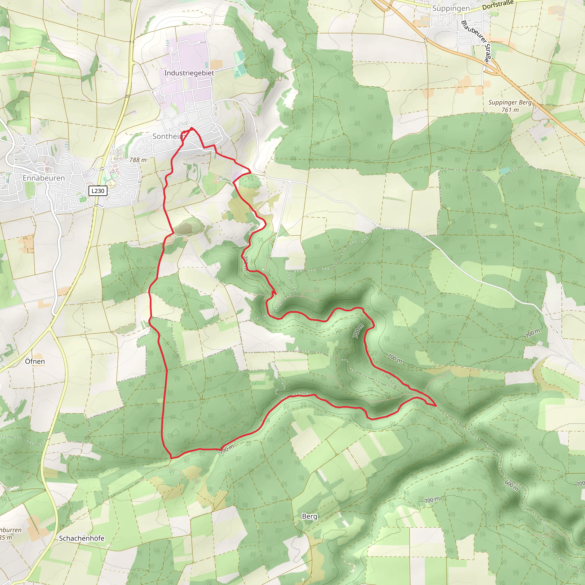 Sontheimer Hoehle via Seissen Sontheim mobile static map