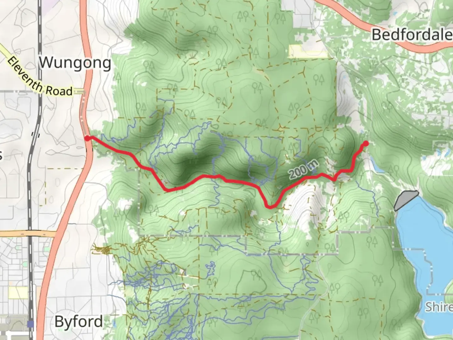 An image depicting the trail Wungong Gorge Walk and its surrounding area.