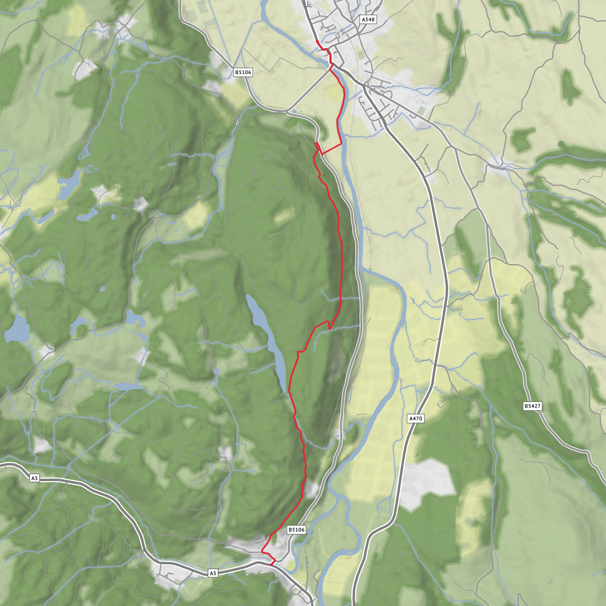 Llanrwst to Betws y Coed mobile static map