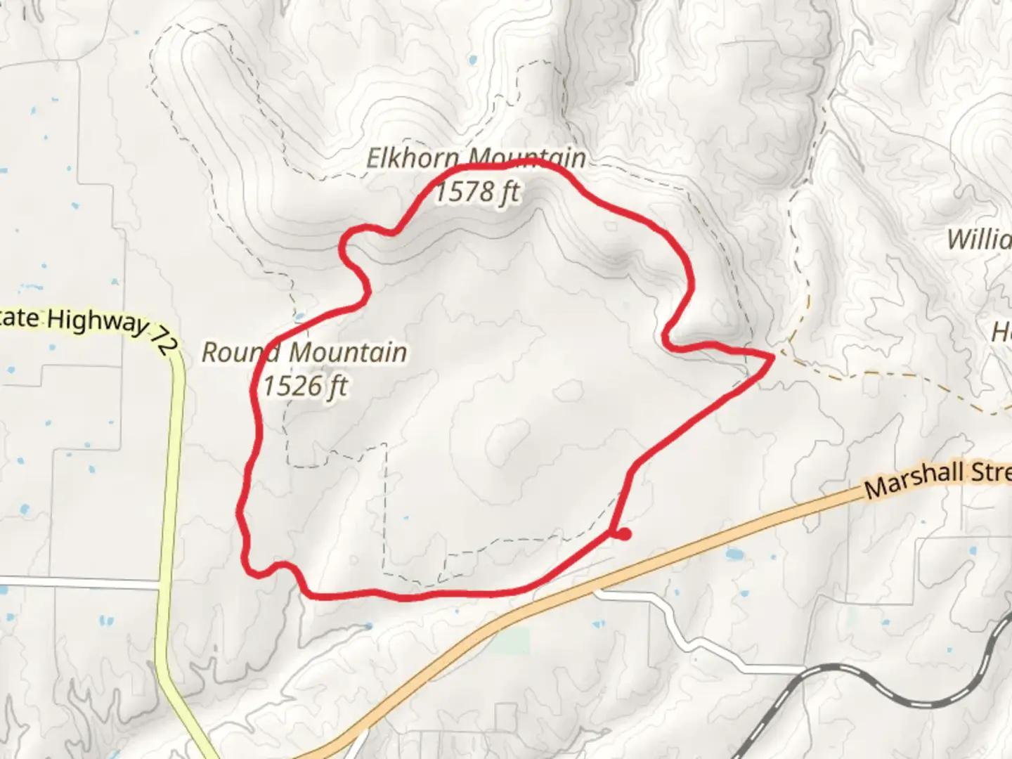 An image depicting the trail Military Park Road Loop and its surrounding area.