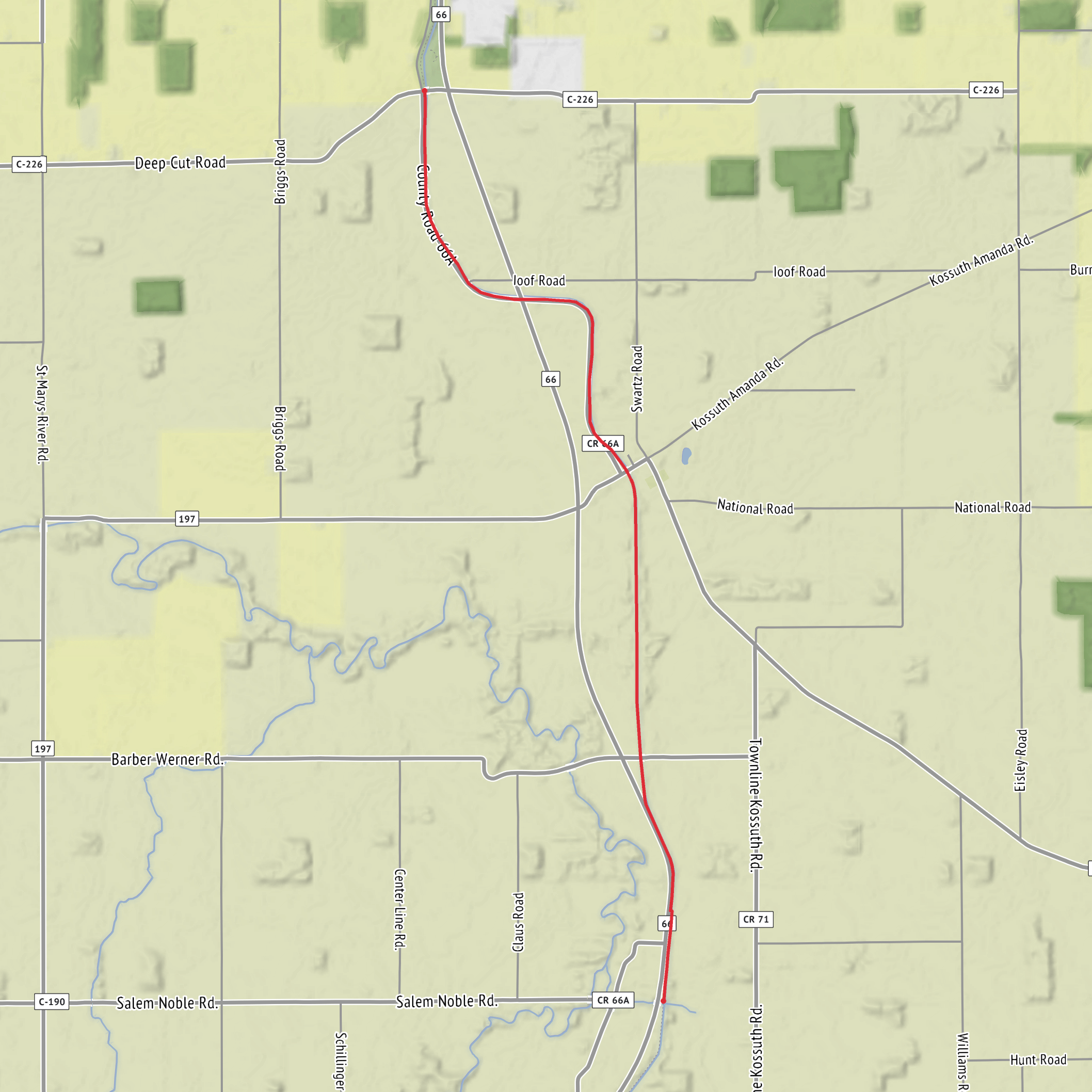 Deep Cut to Bloody Bridge via Miami and Erie Towpath Trail mobile static map