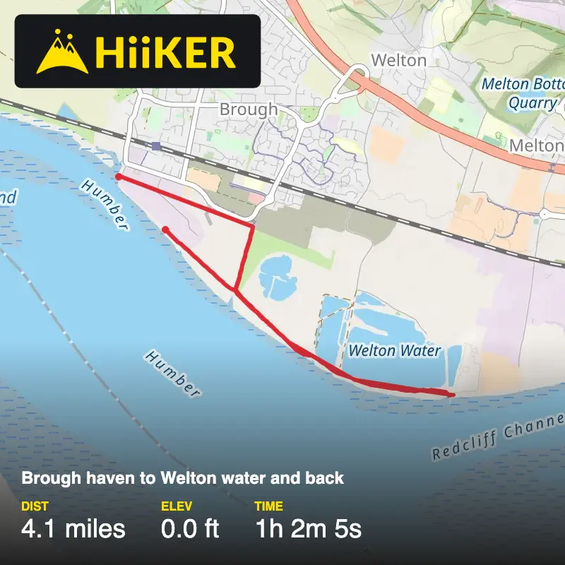A map preview of the recording Brough haven to Welton water and back  .