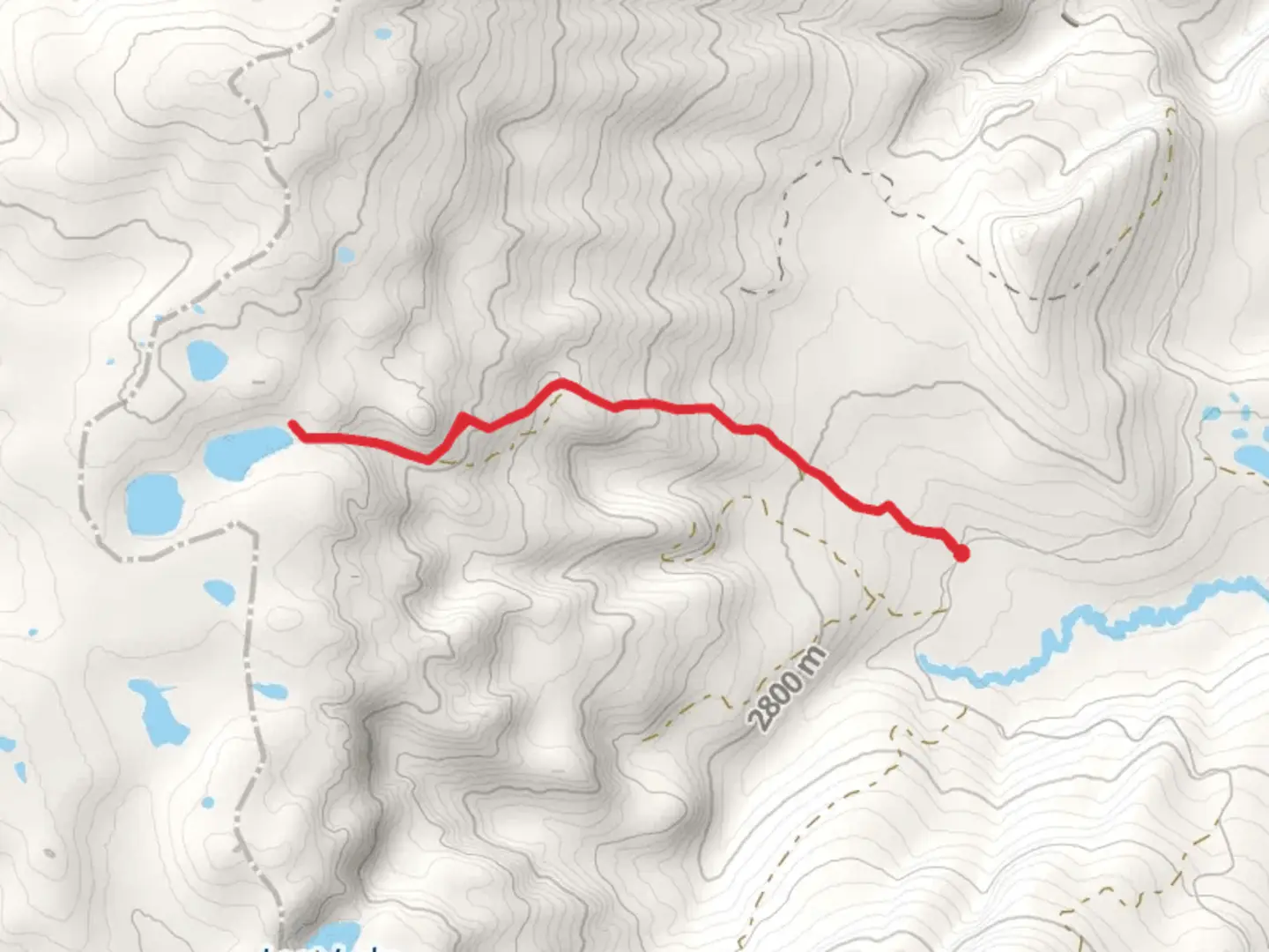 An image depicting the trail Hidden Lakes Road Trail - North and its surrounding area.