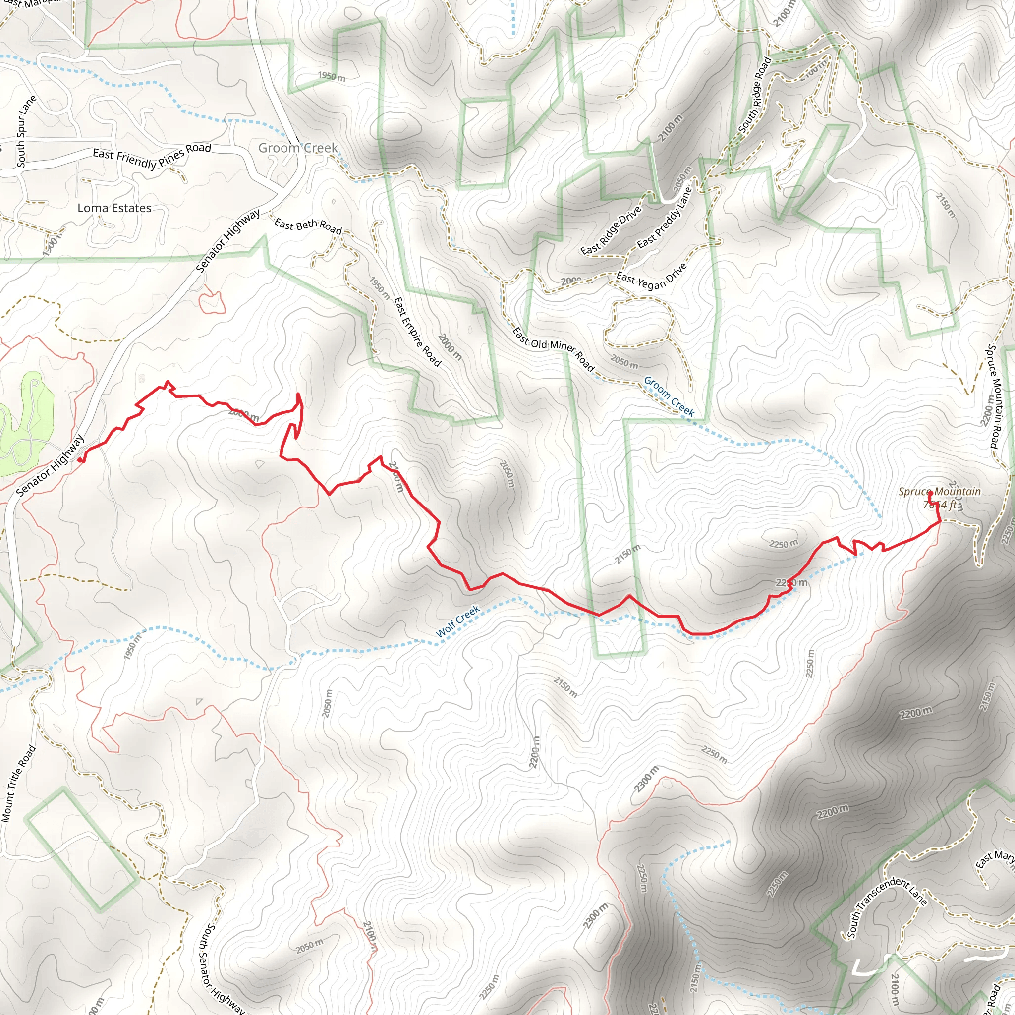 Spruce Mountain mobile static map