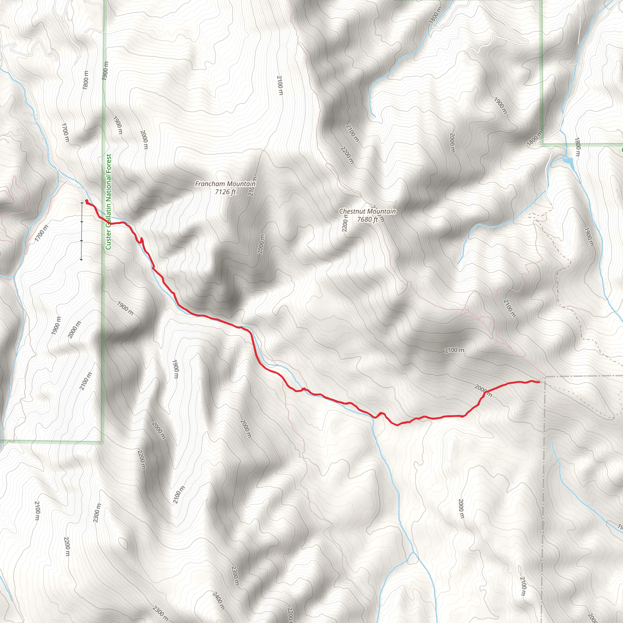 Bear Creek Out and Back mobile static map