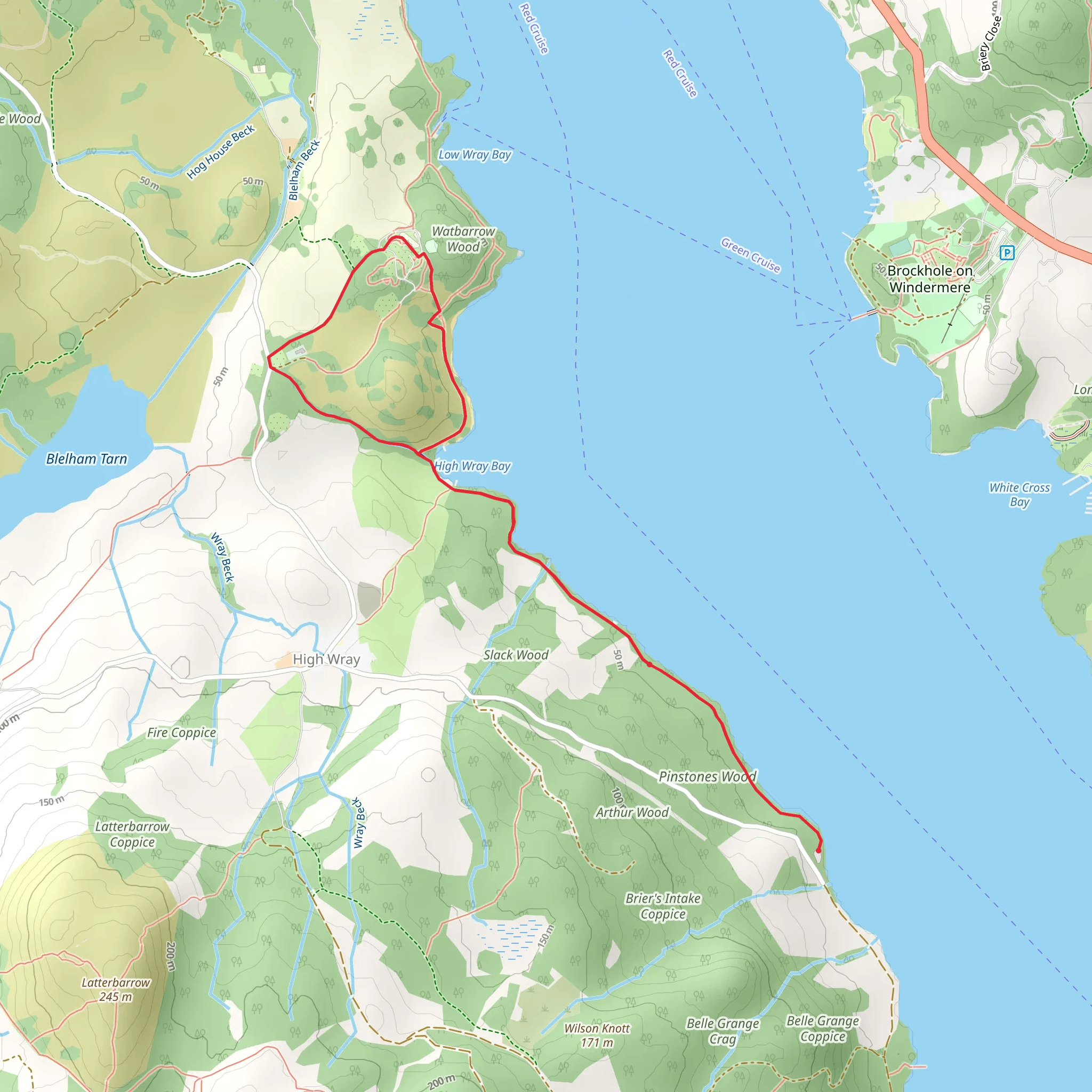 High Wray Bay and Wray Castle mobile static map