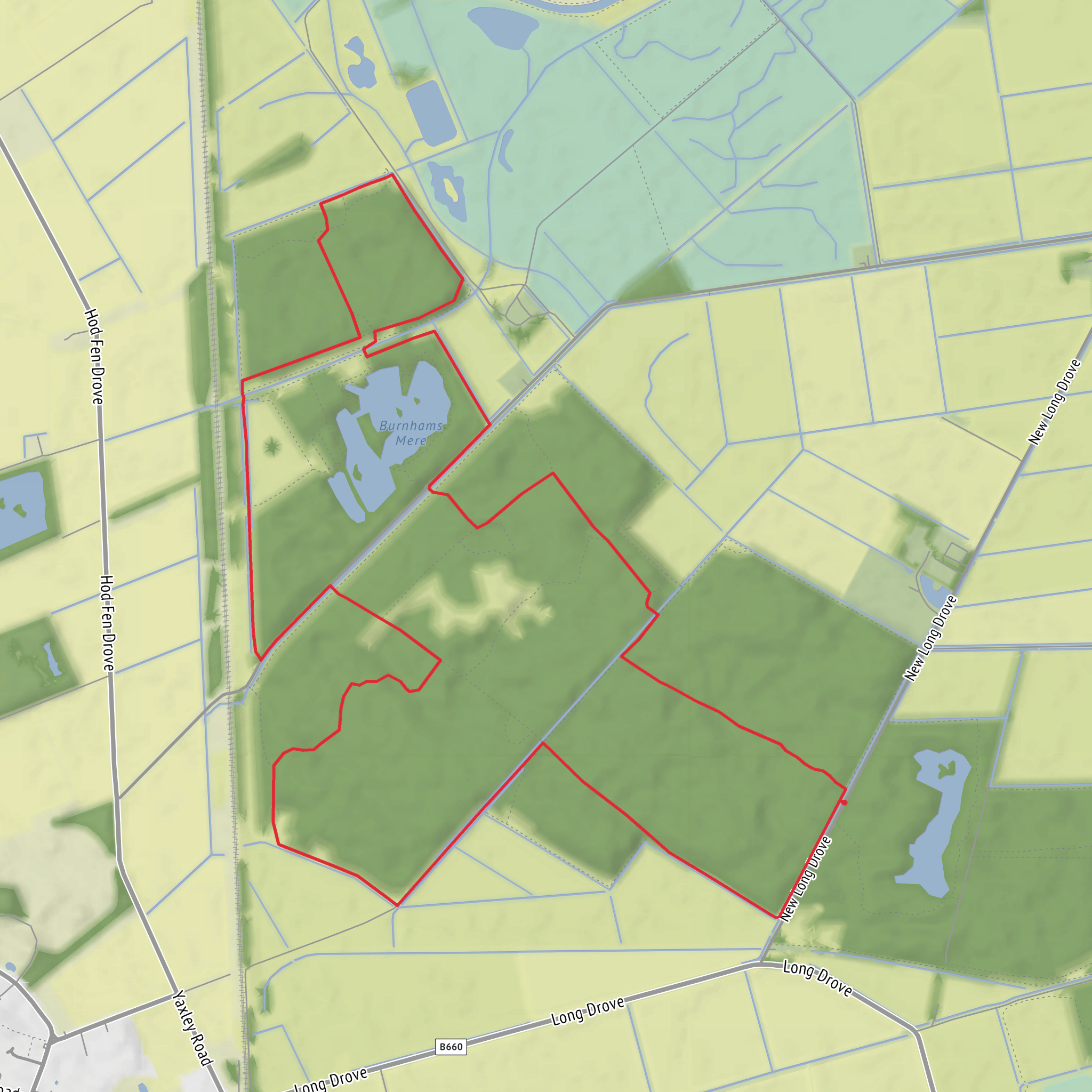 Holme Fen Posts, Caldecote Fen and Holme Fen Loop mobile static map