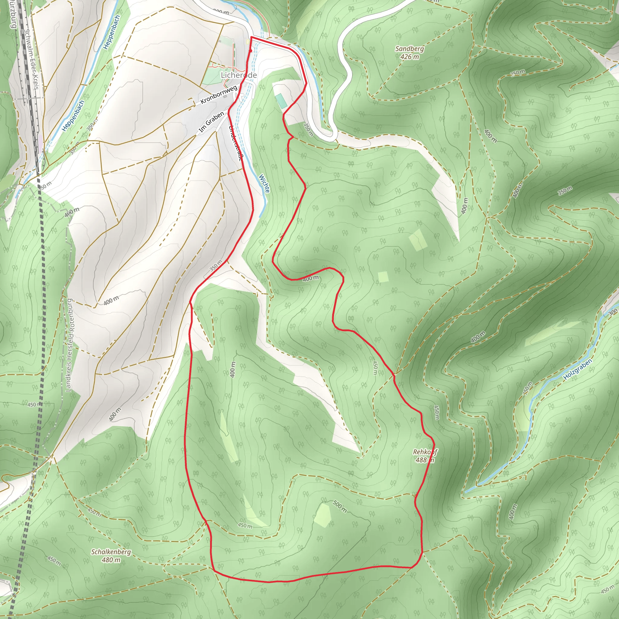 Rehkopf via Licherode Rundweg mobile static map