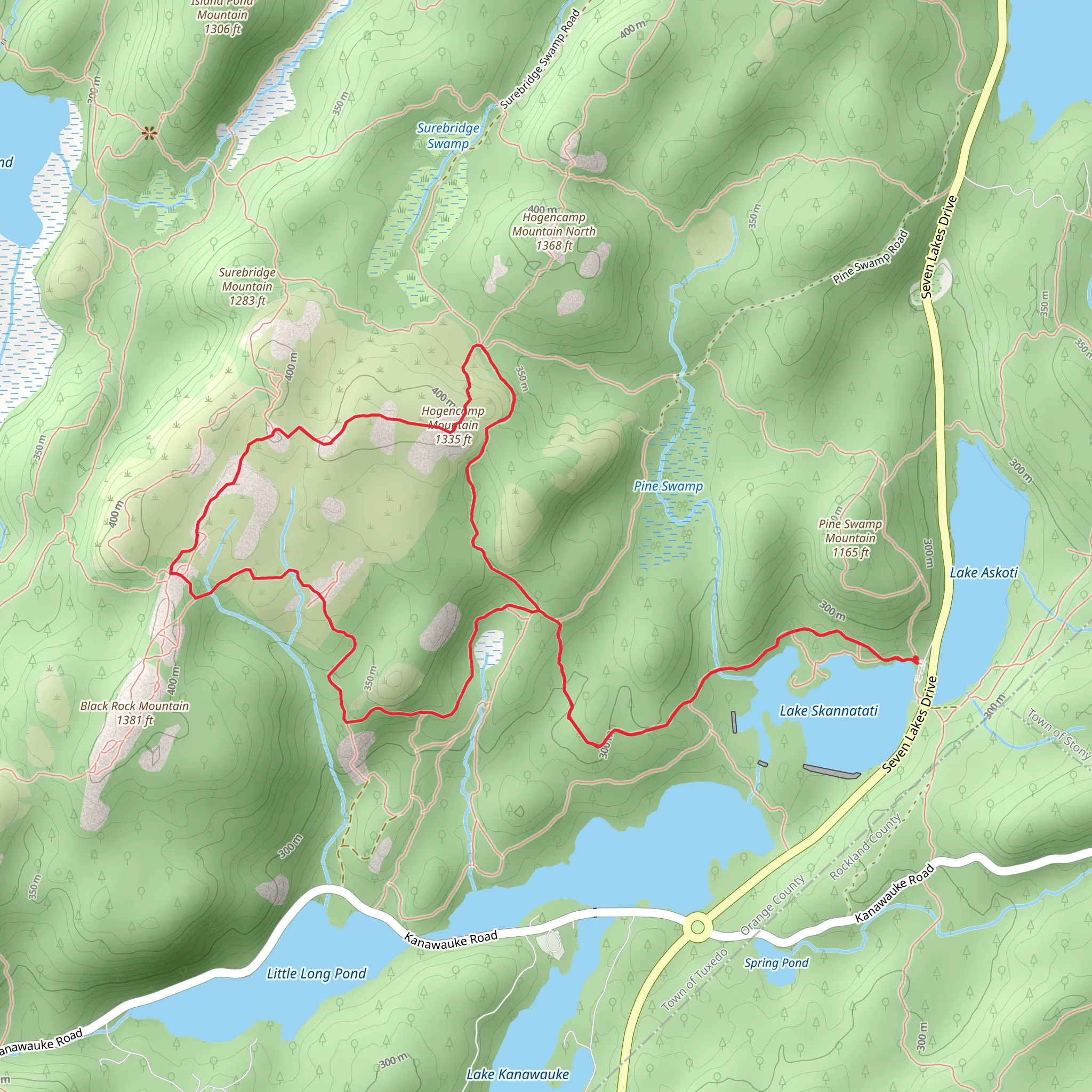 Hogencamp Mountain via Dunning Trail mobile static map