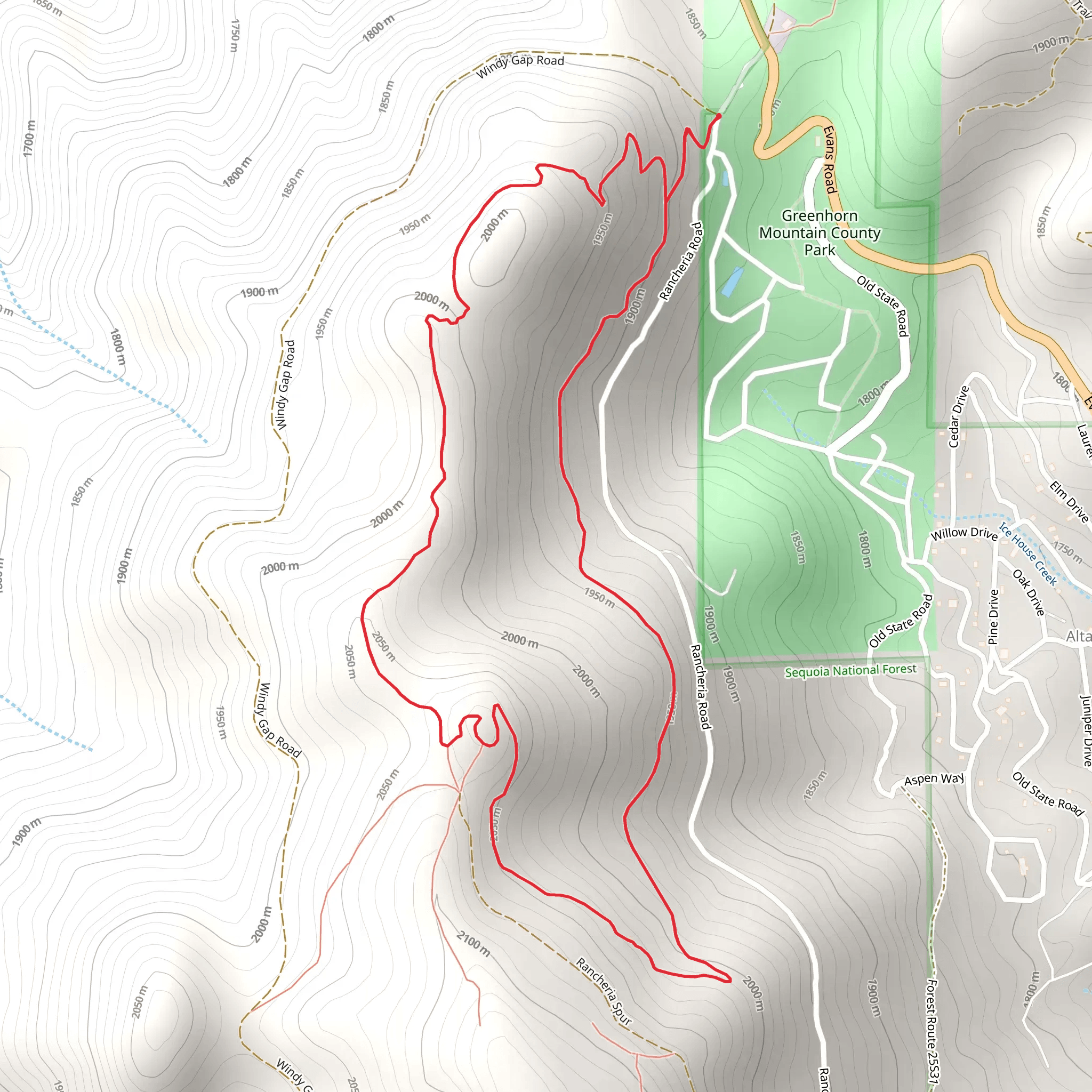 Greenhorn Summit Loop mobile static map