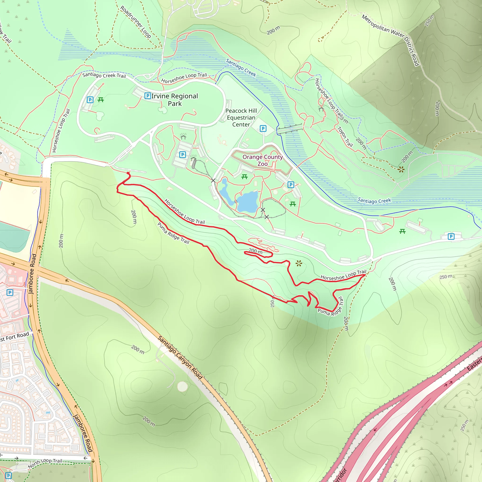 Puma Ridge and Horseshoe Loop Trail mobile static map