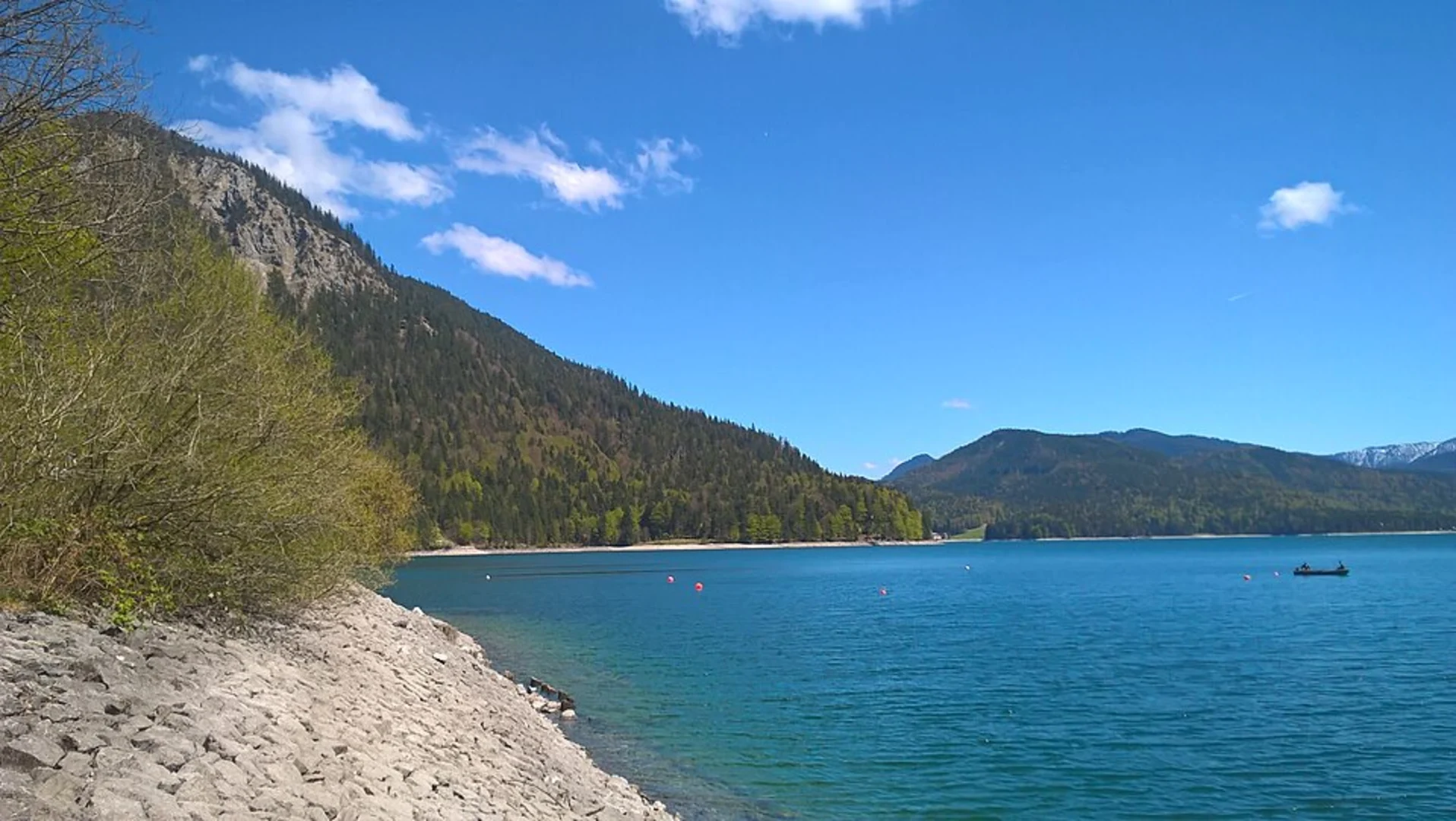An image depicting the trail Fünfzig-Gulden-Hütte, Holzkopf and Walchensee Loop and its surrounding area.