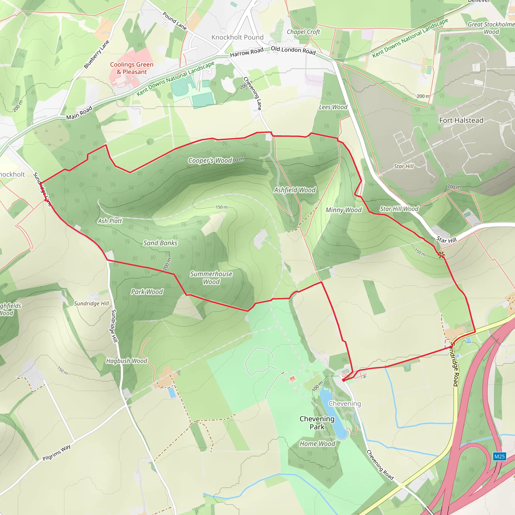 Cooper's Wood and Summerhouse Wood Loop mobile static map