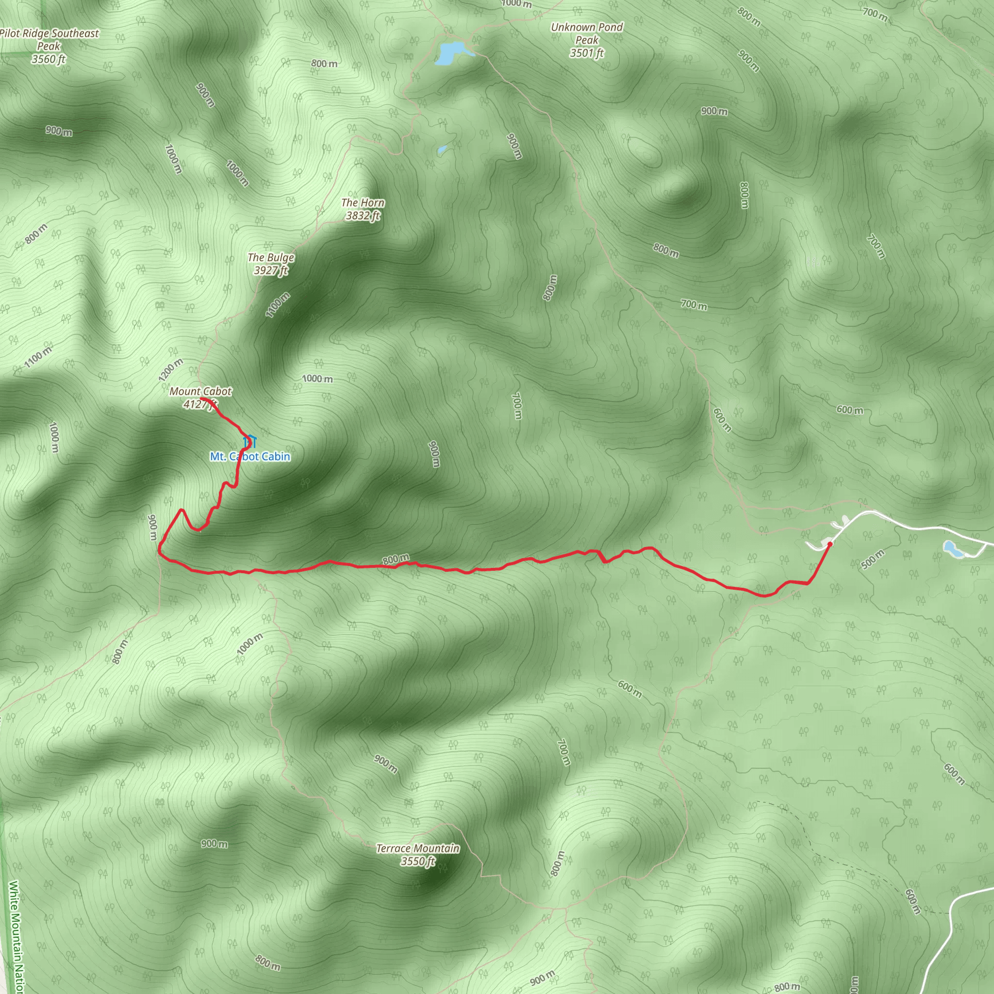 Mt Cabot Trail via Cohos Trail mobile static map