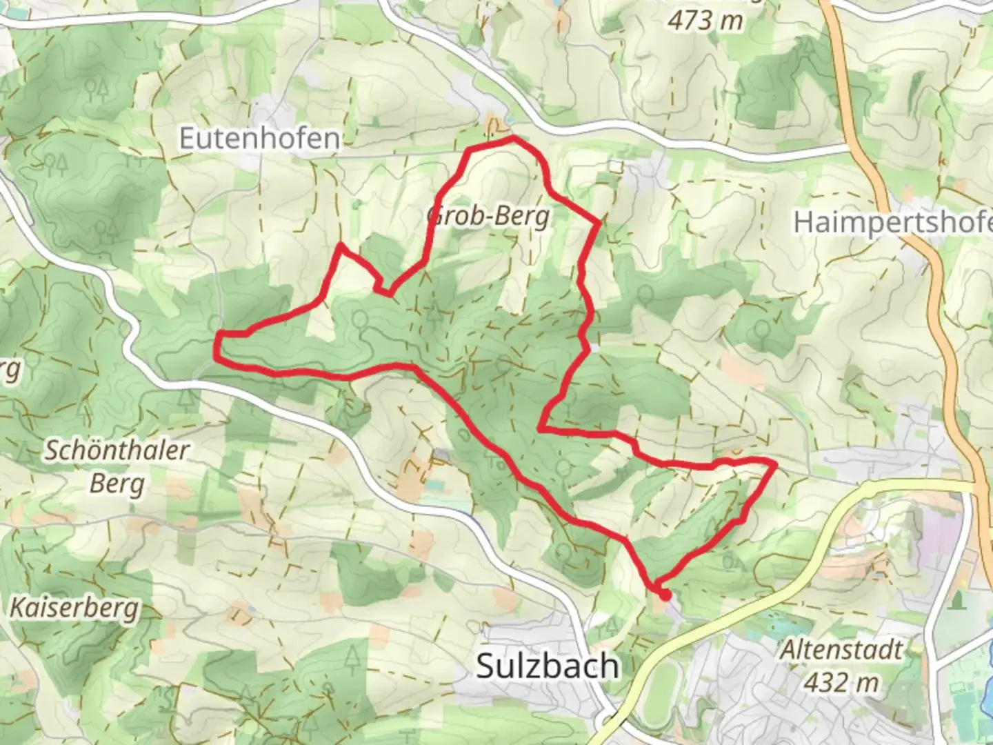 An image depicting the trail Kapellen Runde and its surrounding area.