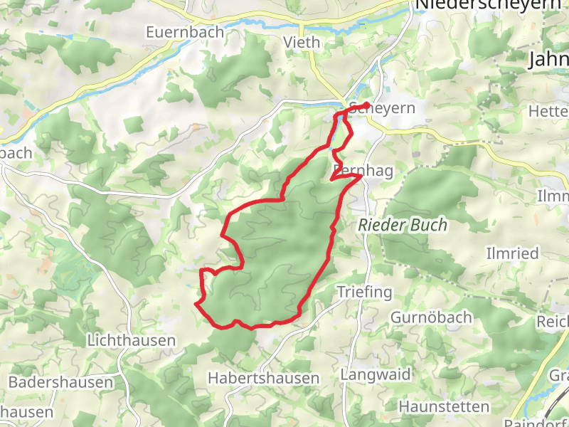 Kloster Scheyern, Schloßberg and Scheyern Loop via Akazienweg