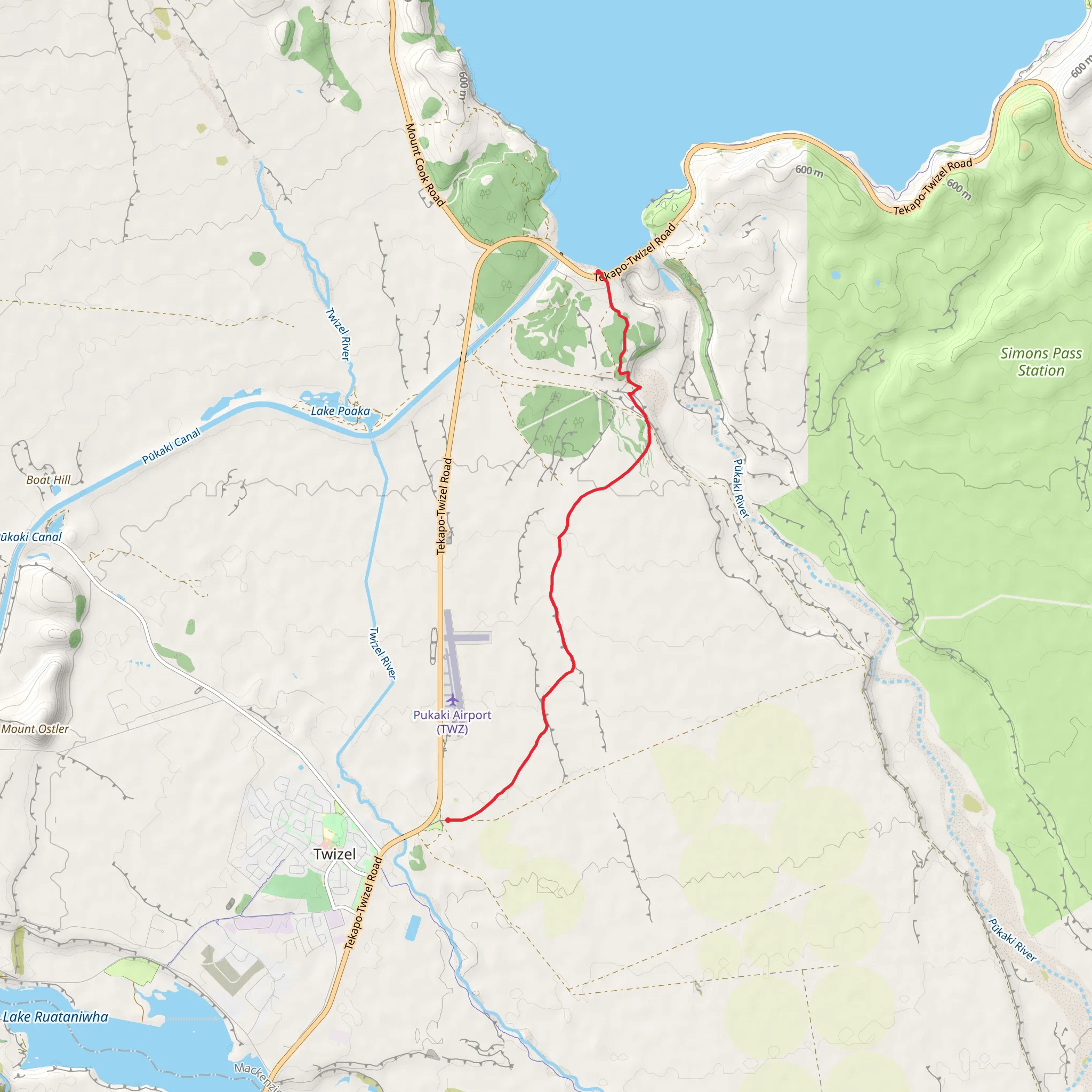 Pukaki Flats Walk mobile static map