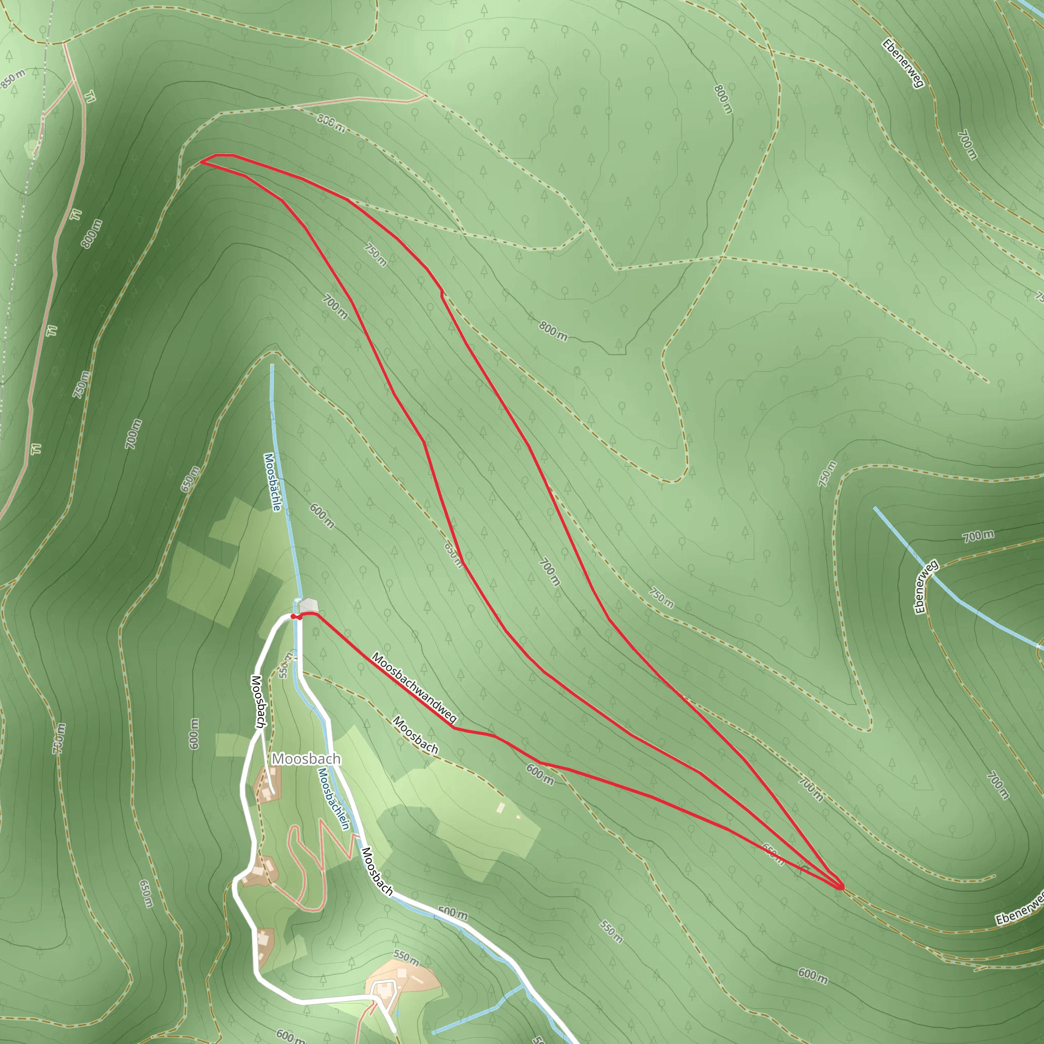 Moosbachwand Loop mobile static map