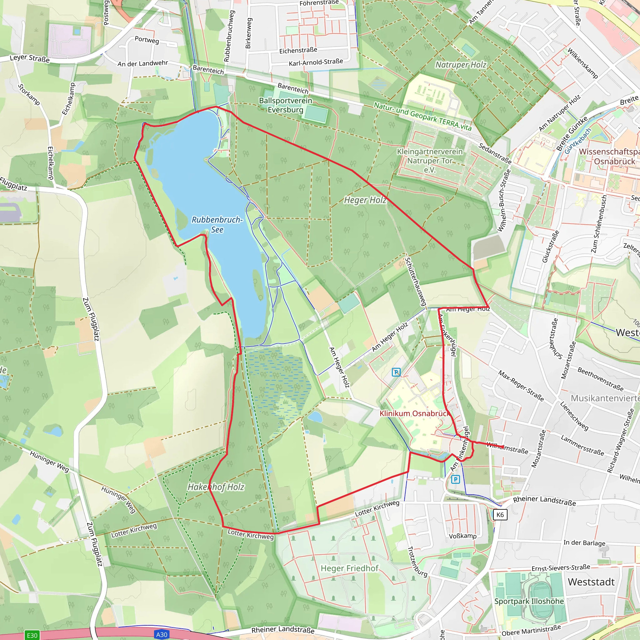 Heger Holz and Rubbenbruchsee Loop mobile static map