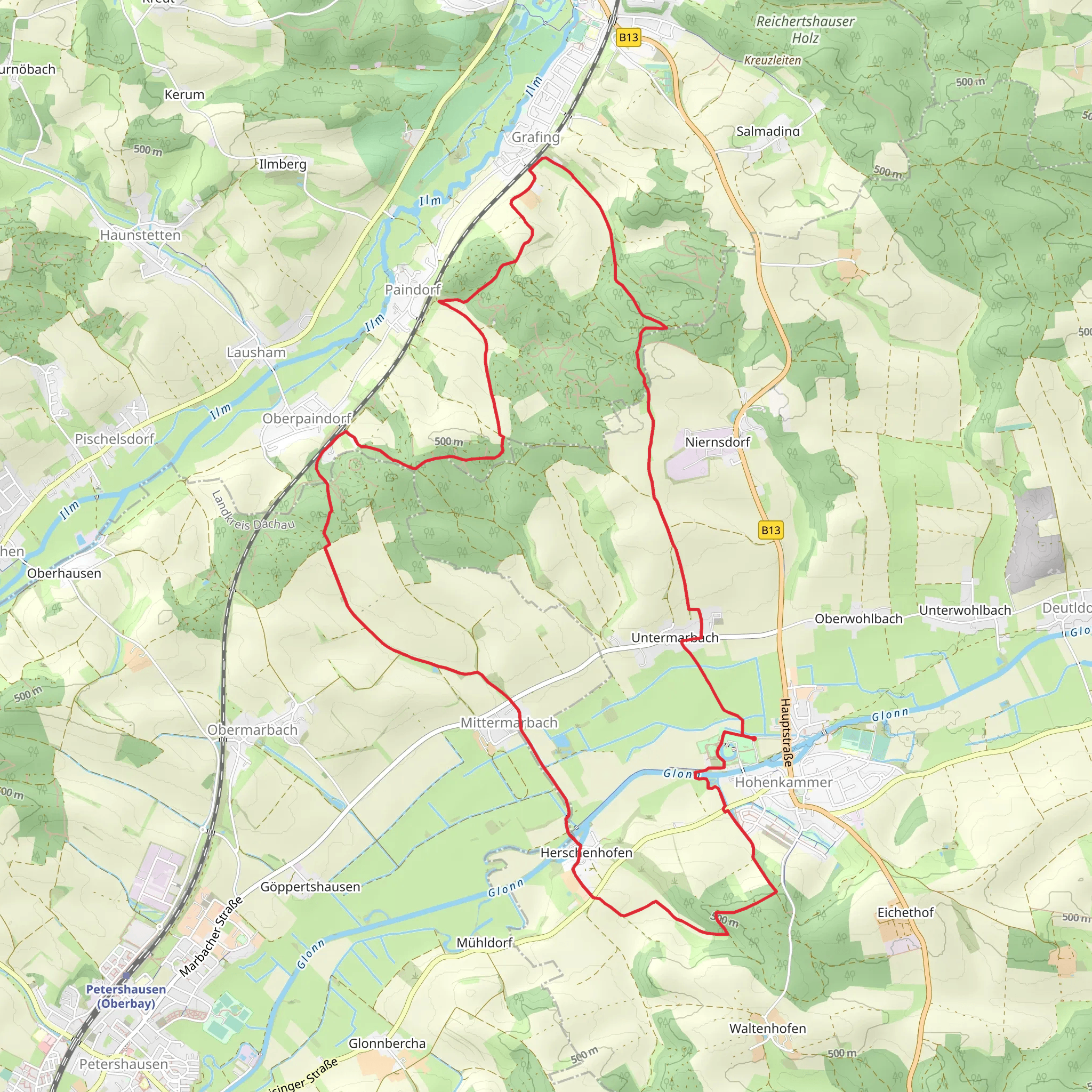 Hohenkammer and Paindorf Loop mobile static map