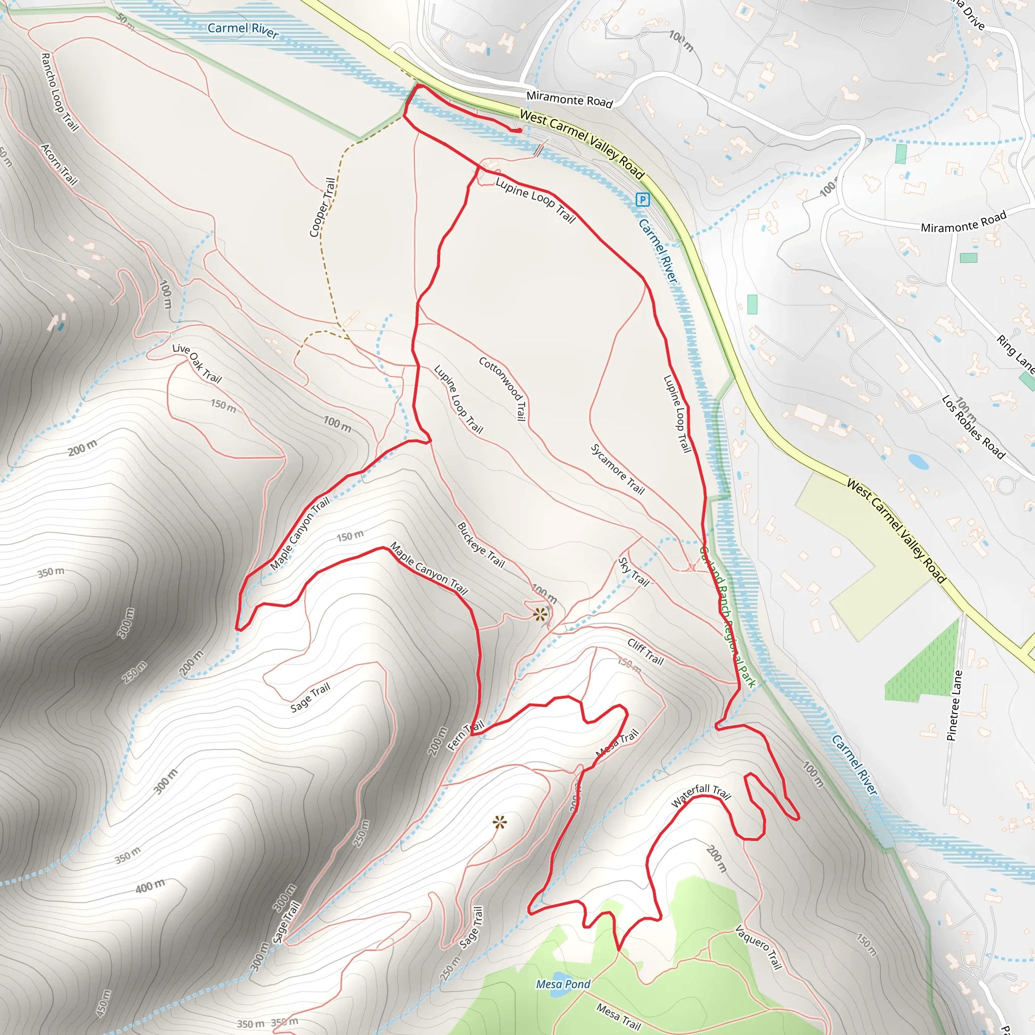 Maple Canyon Trail and Lupine Loop Trail mobile static map