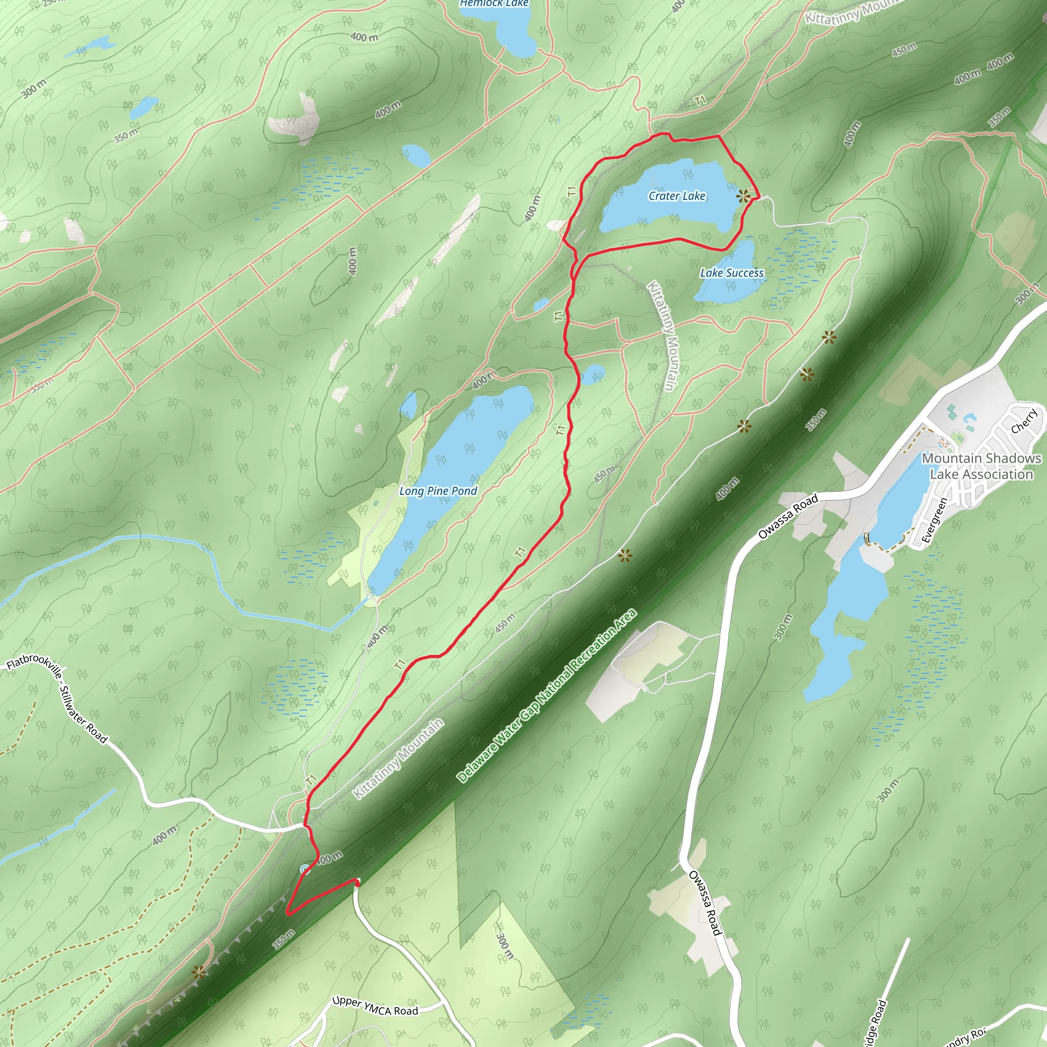 Crater Lake Loop via Appalachian Trail mobile static map