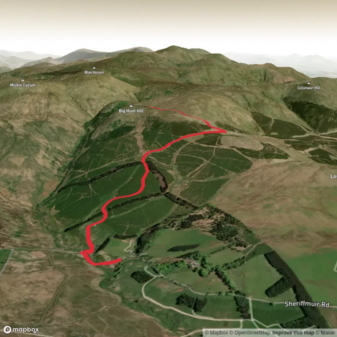 An image depicting the trail The Park, Sheriffmuir Road - May 6 and its surrounding area.