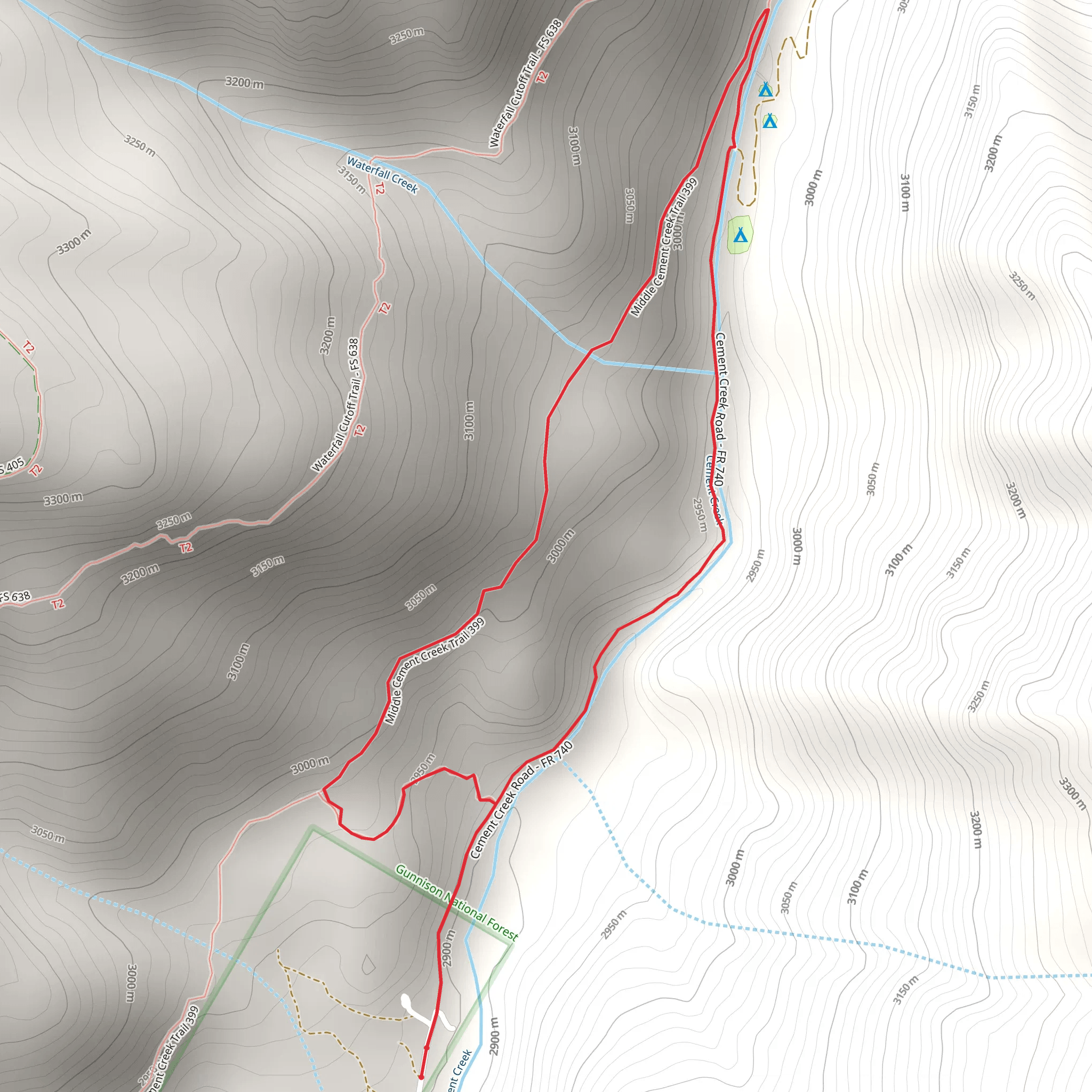 Cement Creek Loop mobile static map