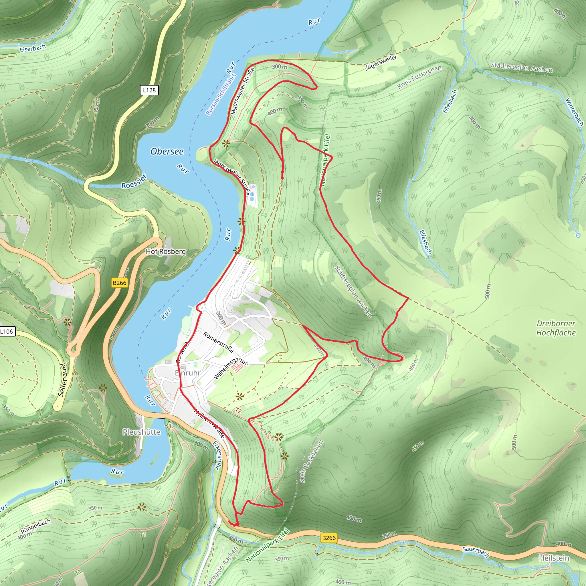 Einruhr Loop via Katzensteinerweg mobile static map