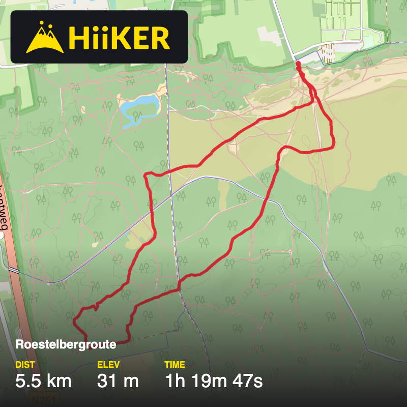 A map preview of the recording Roestelbergroute .